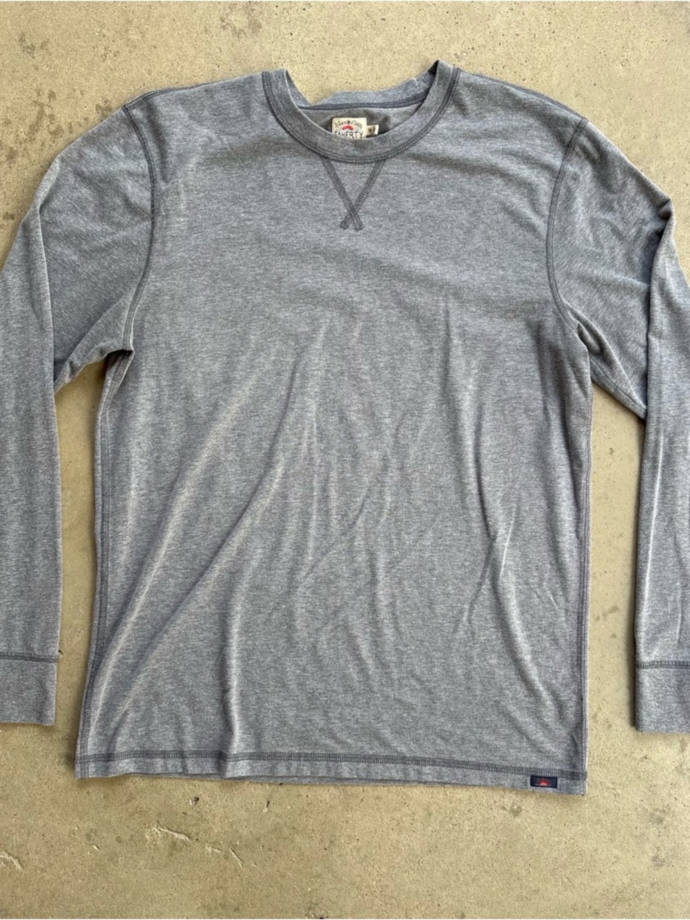 Faherty Long Sleeve Shirt Men's Medium Gray